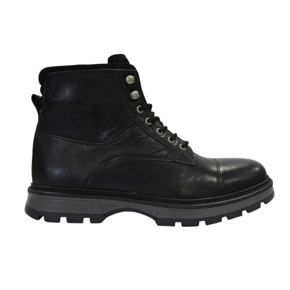 Firetrap Mens Ralf Leather Round Toe Hiking Boots / Black